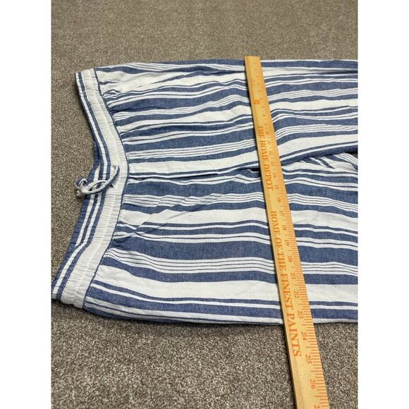 Old navy Womens wide leg pin striped pull on pants sz X-Large linen blend - Picture 8 of 12